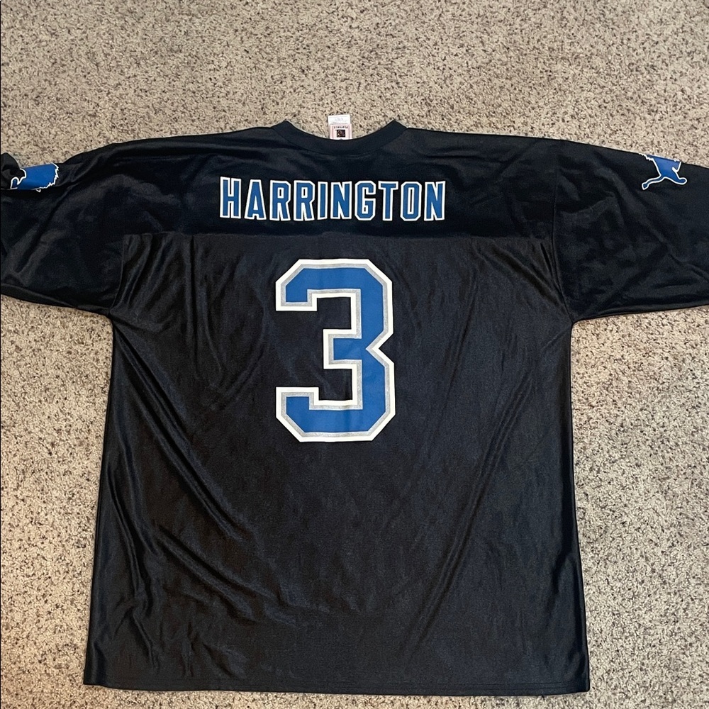 NFL players Jersey Black and Blue Men's Joey Harrington Detroit Lions
